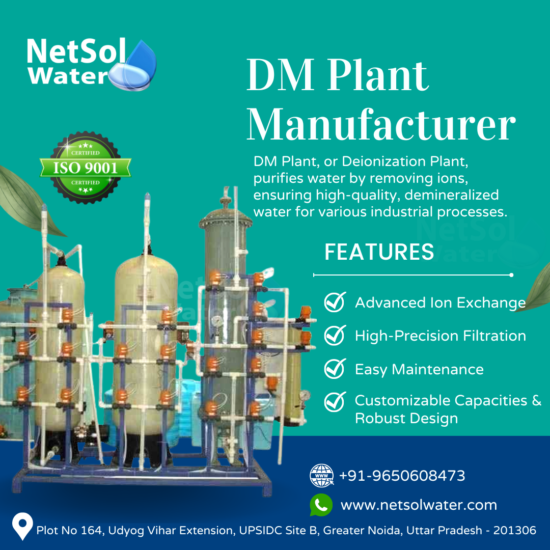 DM Water Plant Manufacturer in India: 9650608473